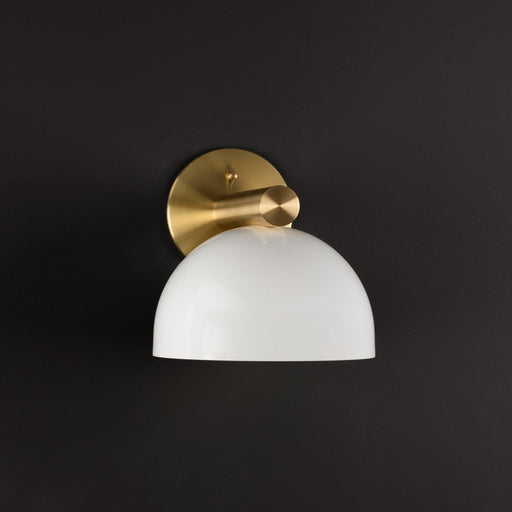 Natural Brass body, Gloss White shade, Tala Sphere I