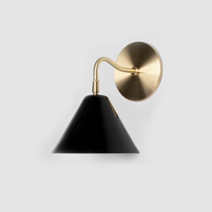 Sample Arlo Pin-Up Sconce - Natural Brass + Gloss Black