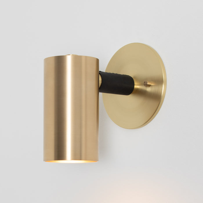 Sample Avery Sconce - Natural Brass + Leather Wrap