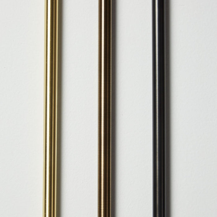 Natural Brass, Aged Brass, Blackened Brass