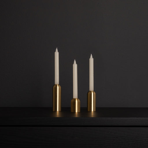 Set of Three Dinner Party Candle Holders With Candles