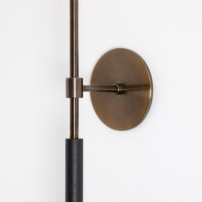 Double Linear Sconce With Wood