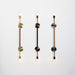 Natural Brass with Walnut, Aged Brass with Ash Midnight, Blackened Brass with White Oak