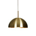 12"DIA Natural Brass with Natural Brass shade, White Leather