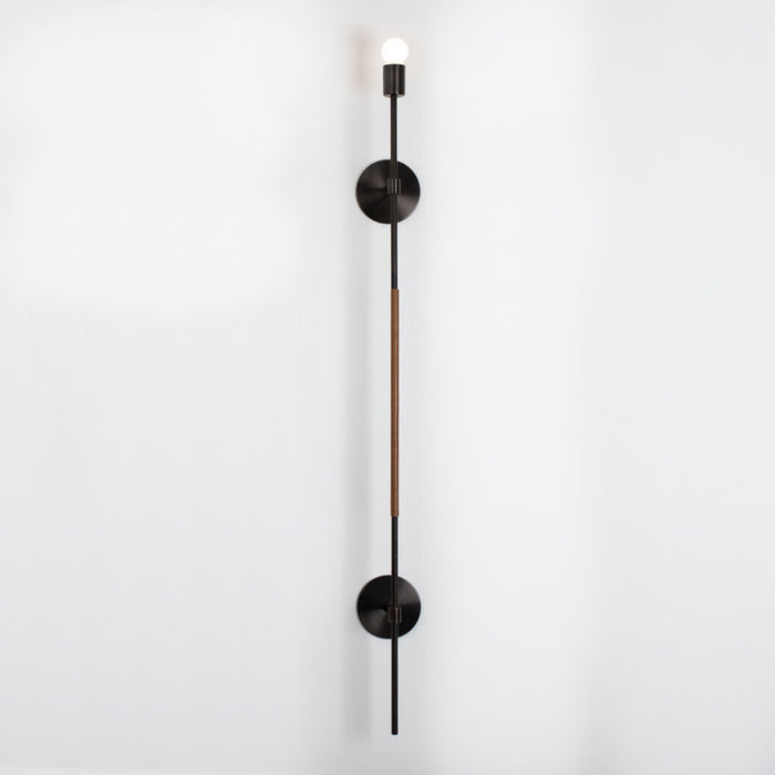 Sample Linear Light 50.25" - Blackened Brass + Caramel Leather