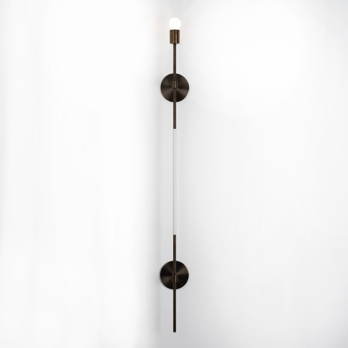 Sample Linear Light 50.25" - Aged Brass + White Leather