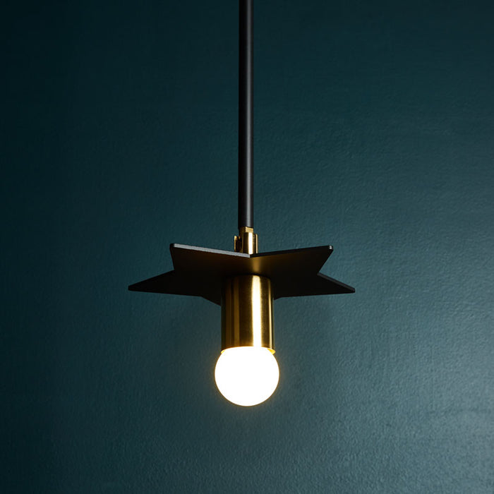 Sample Lone Star Pendant - Natural + Matte Brass