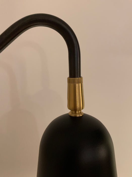 Sample Perry Sconce - Blackened + Natural Brass + Matte Black Shade