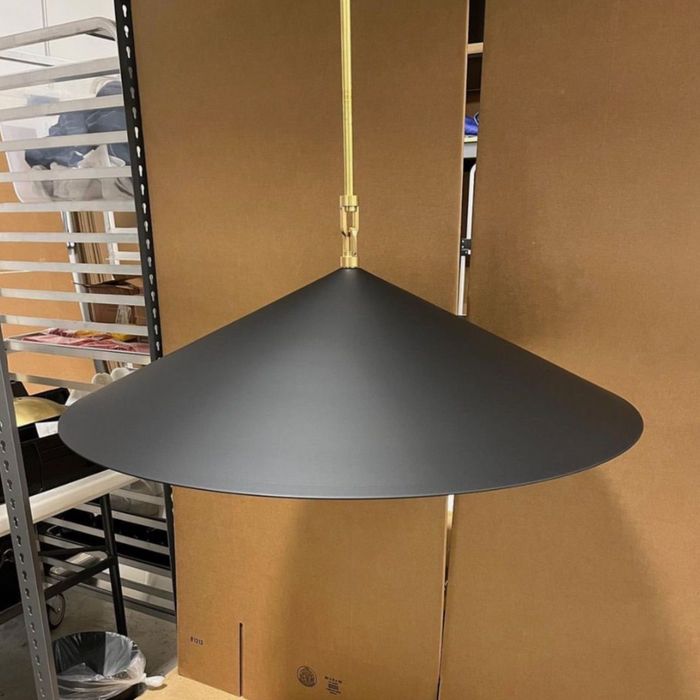 Sample Hollis Pendant - Natural Brass Body + Matte Black Shade