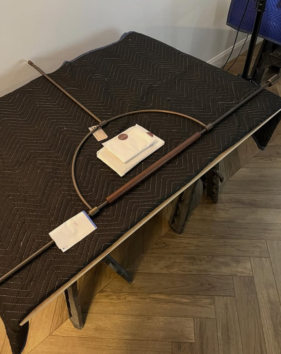 Sample Ellis Wide - Aged Brass + Walnut Wrap / LED